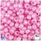 BeadTin Light Pink Pearl 9mm Barrel Plastic Pony Beads (500pcs)